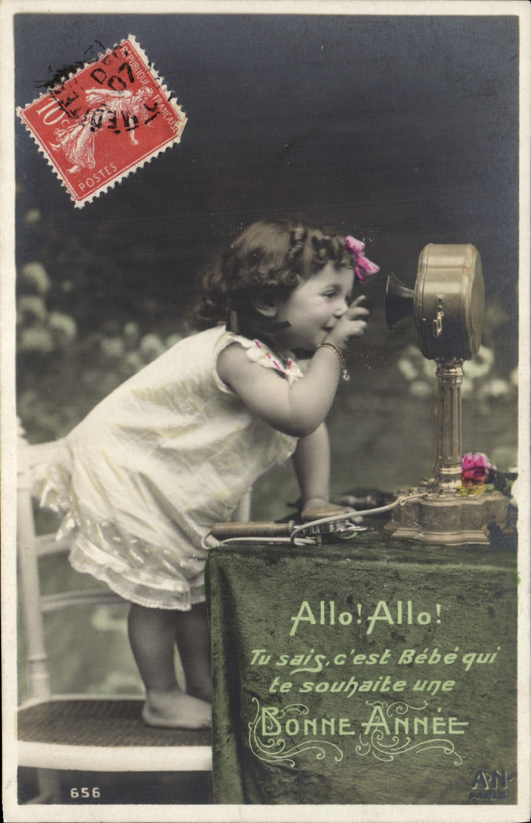 CPA Telephone Fantaisie Enfant Bebe