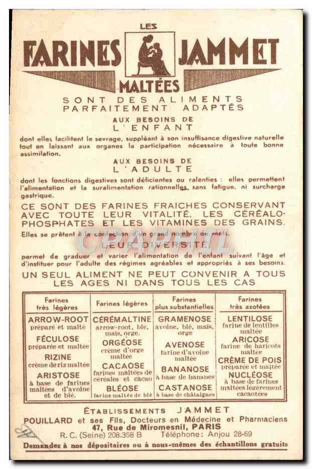 CPA Farines Jammet Franche Comte — Verso