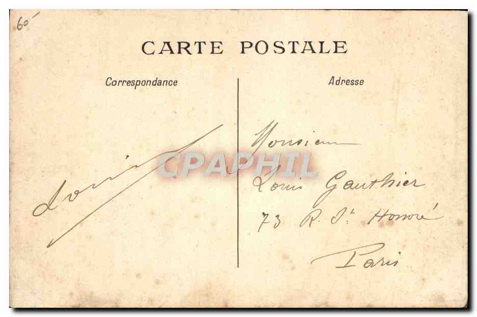 Tarjeta postal cartográfica de la Seine-et-Oise — editor no identificado, número de serie no visible — Reverso