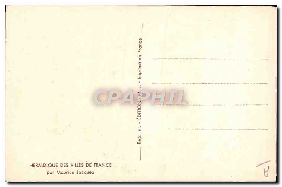 CPA Heraldique des villes de France par Maurice Jacquez Bordeaux Lion — Rückseite