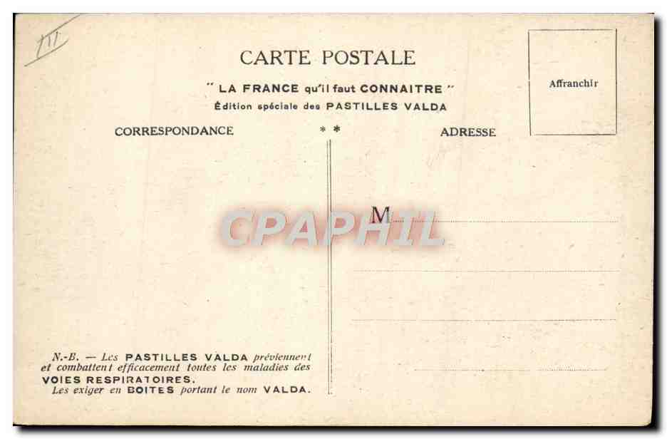 Notre-Dame de Paris — Vue panoramique et détail du gargoyle — Édition spéciale Pastilles Valda — Rückseite