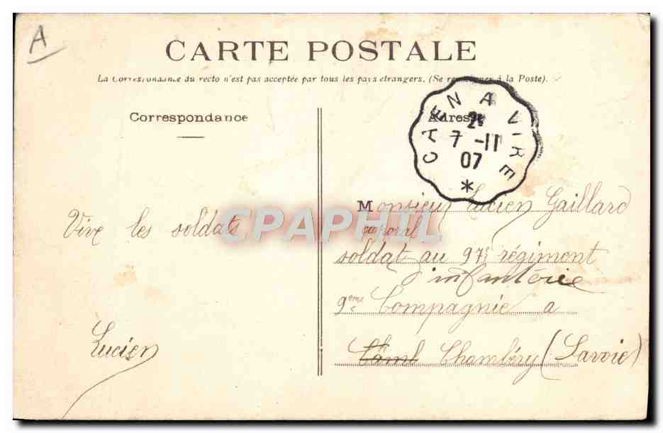 CPA Folklore Attendez un peu ! — Verso