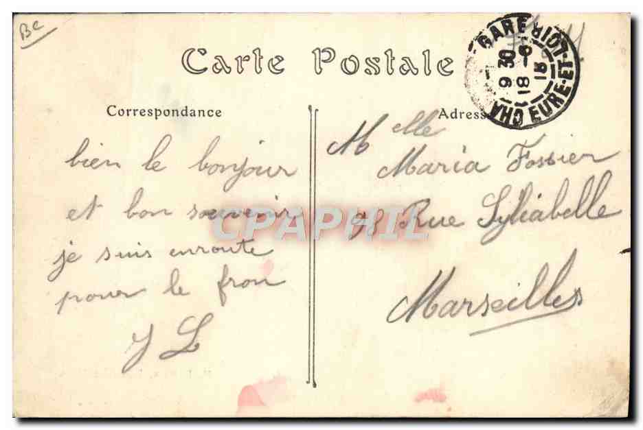 CPA Le Mans La place des Jacobins un jour de marche Vaches  — Rückseite
