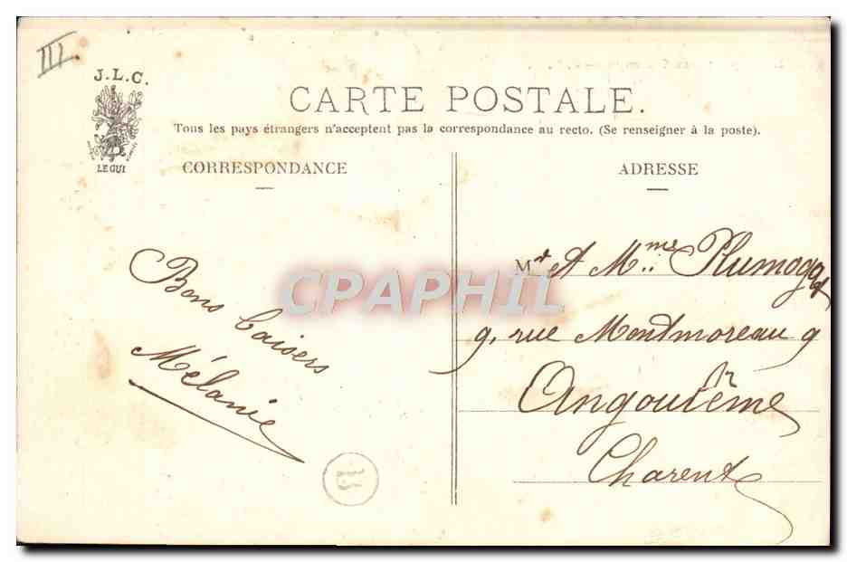 CPA Folklore Le depart aux champs  — Verso