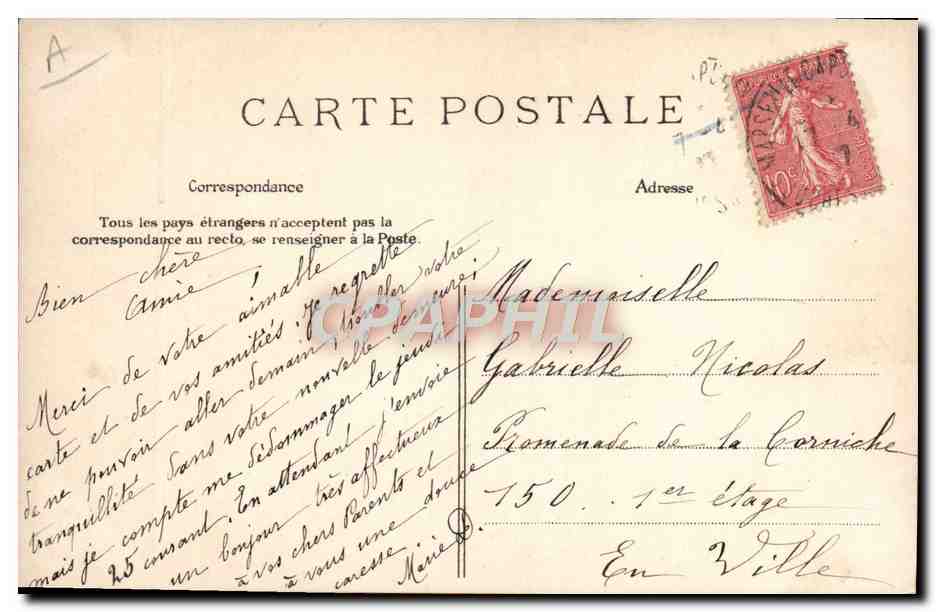 CPA Folklore Le passeur — Verso