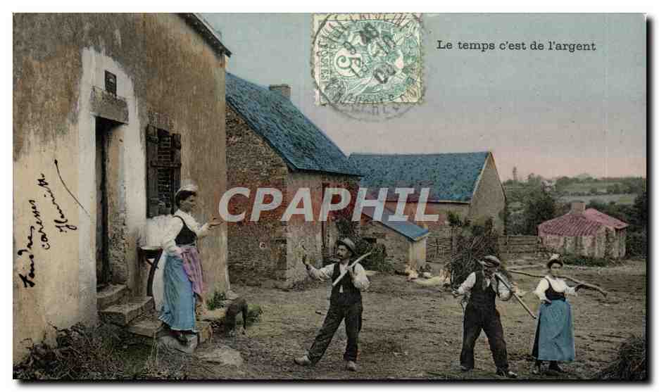 CPA Folklore Le temps c'est de l'argent