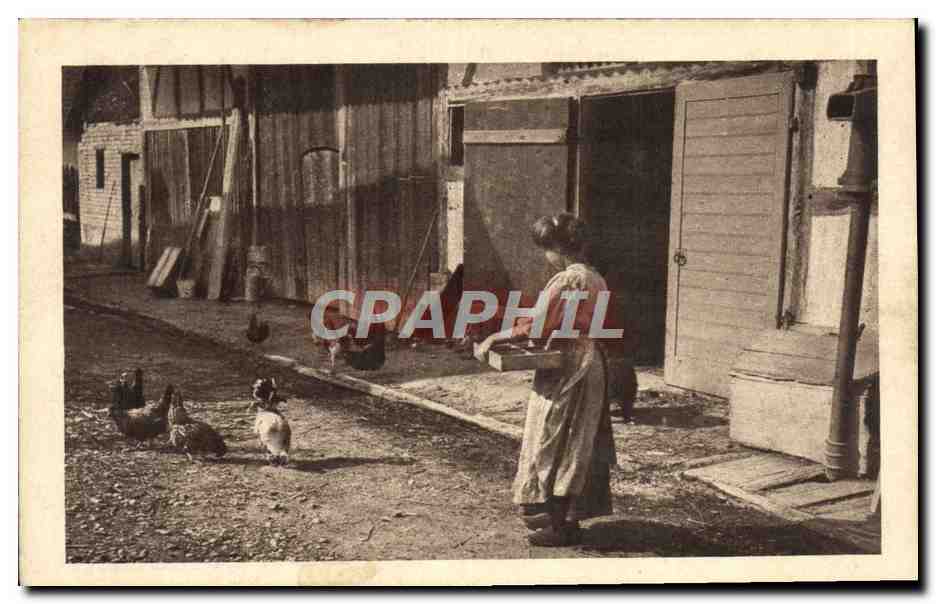 CPA Folklore Femme et ses poules