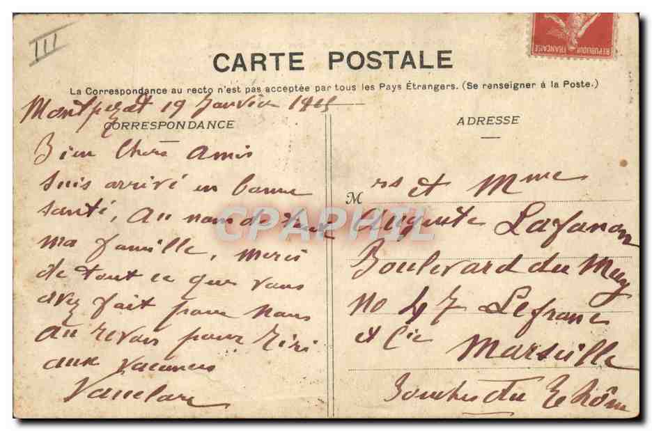 CPA Folklore Le repas des laboreurs  — Rückseite