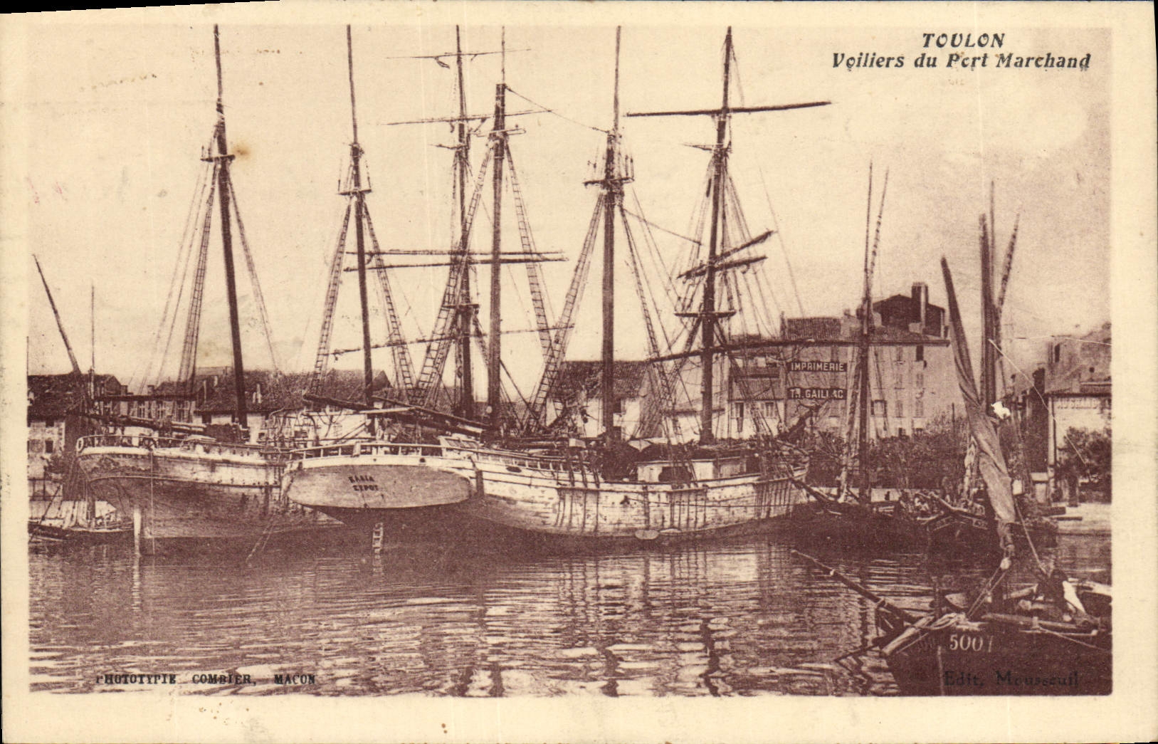 Toulon — Voiliers du Port Marchand — Phototypie Comtier, Macon