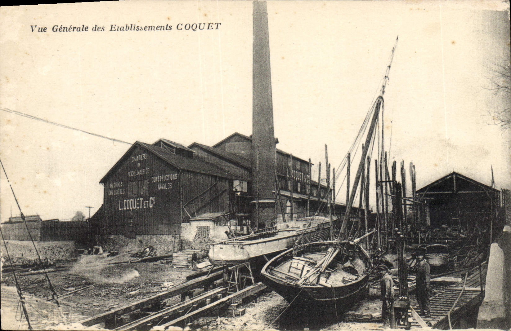 Vue Générale des Etablissements COQUET — usine de constructions navales — L. COQUET et Cie