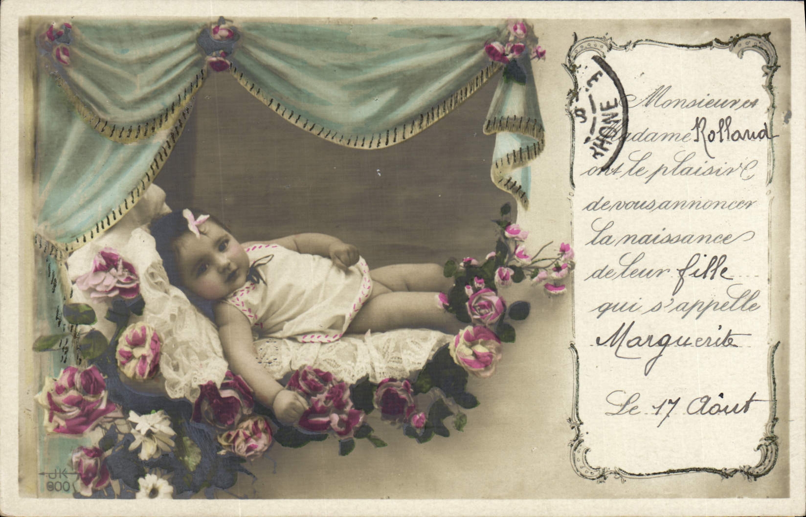 Nouveau-né — annonce de naissance — éditeur JK, n°900