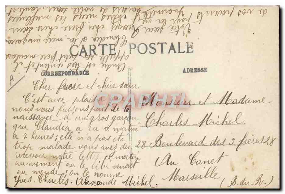 CPA Fantaisie Enfant Bebe Miehel — Rückseite