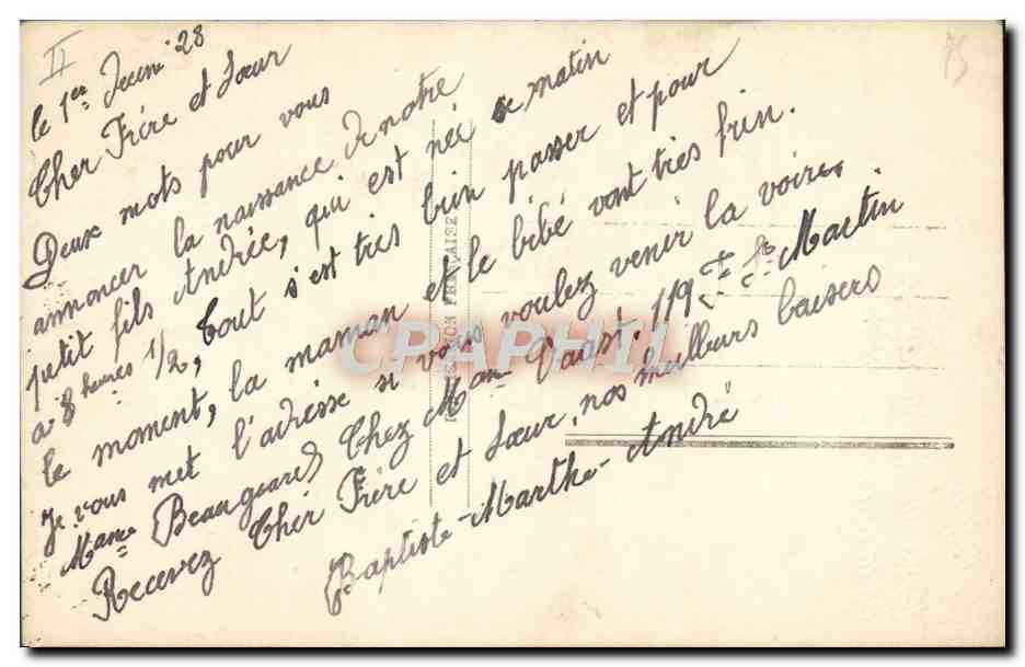 CPA Fantaisie Enfant Bebe  — Rückseite