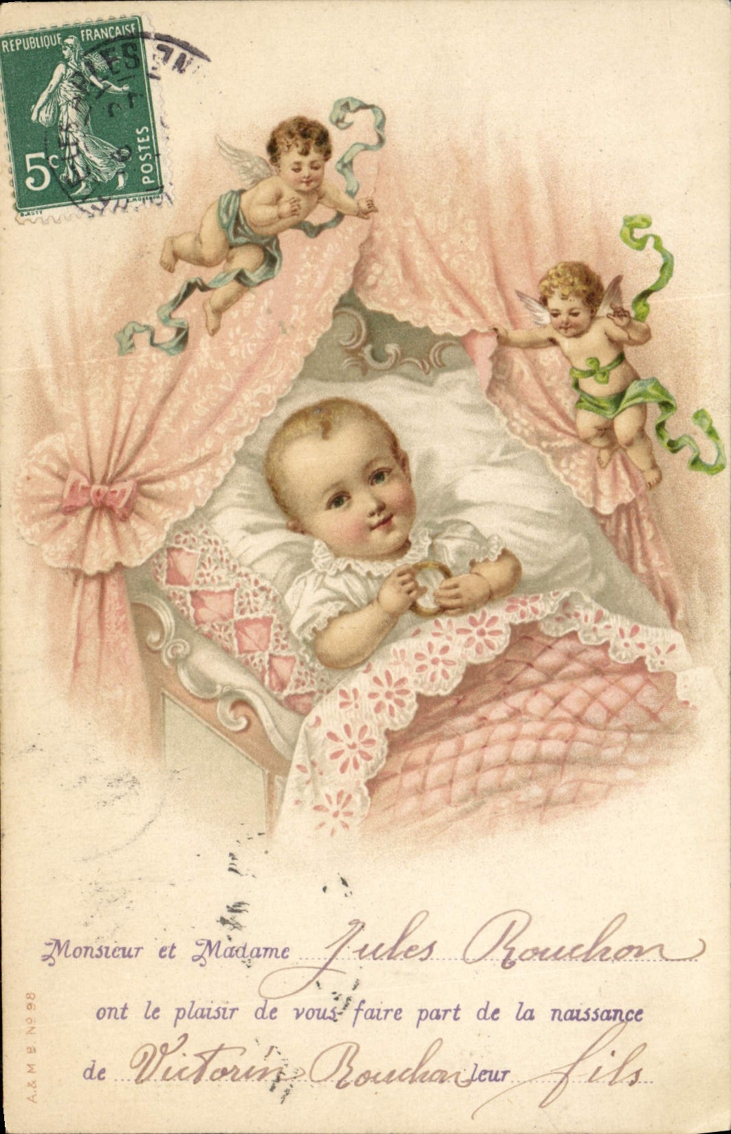 Nouveau-né — naissance de Victorine Bouchardon — A.&M. n°980