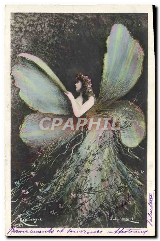 Fée aux ailes de papillon — illustration de John Laurent — éditée par Reullinger