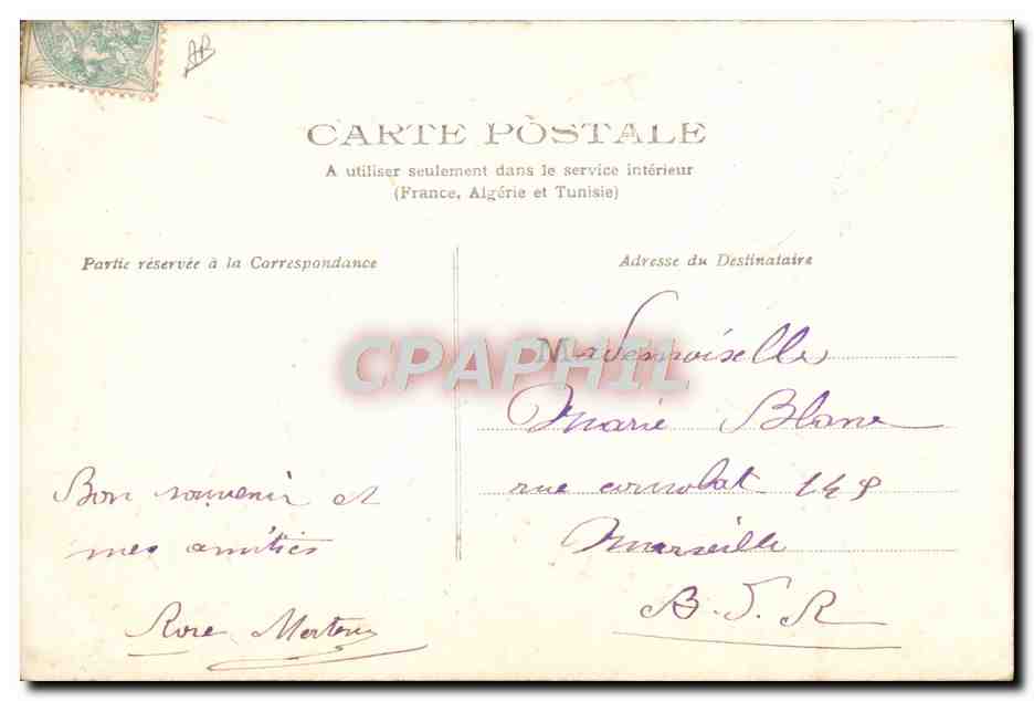 Fée papillon — dans un jardin de muguet — éditeur inconnu, n° de série non visible — Reverso