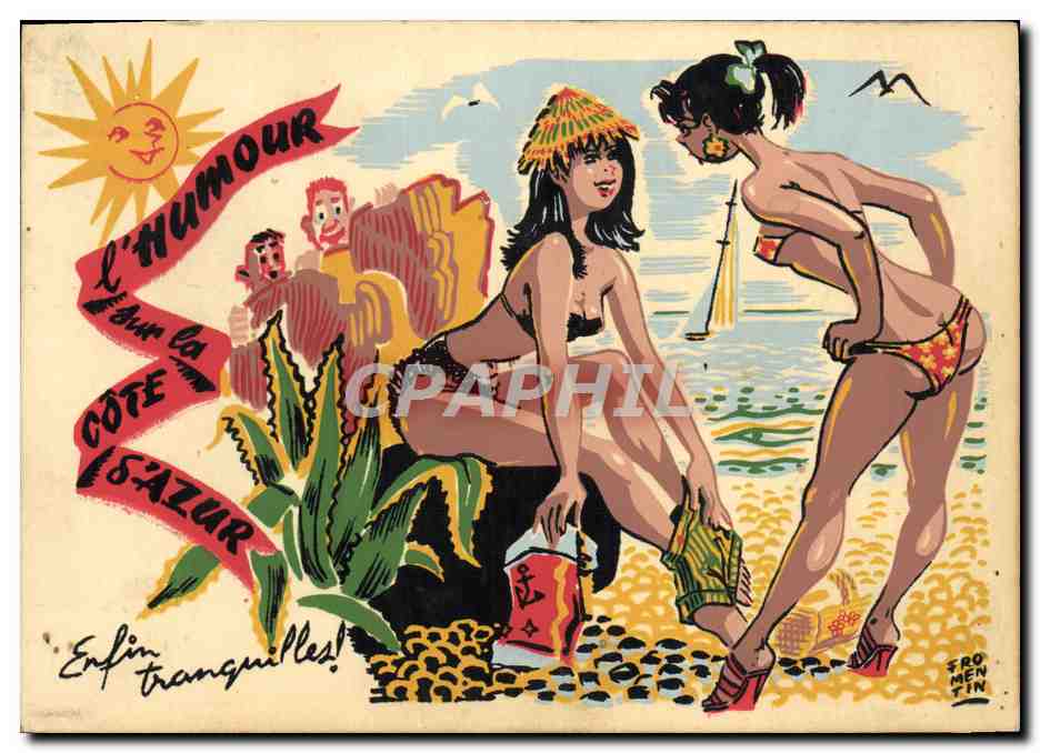 CPA Fantaisie Humour Plage 