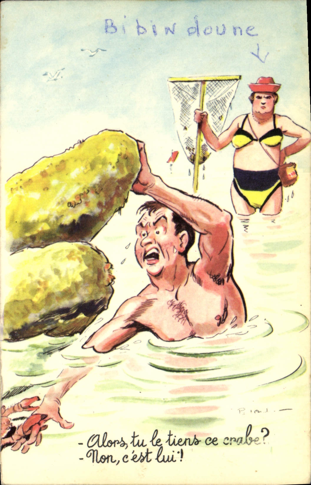 CPA Fantaisie Humour Crabe 