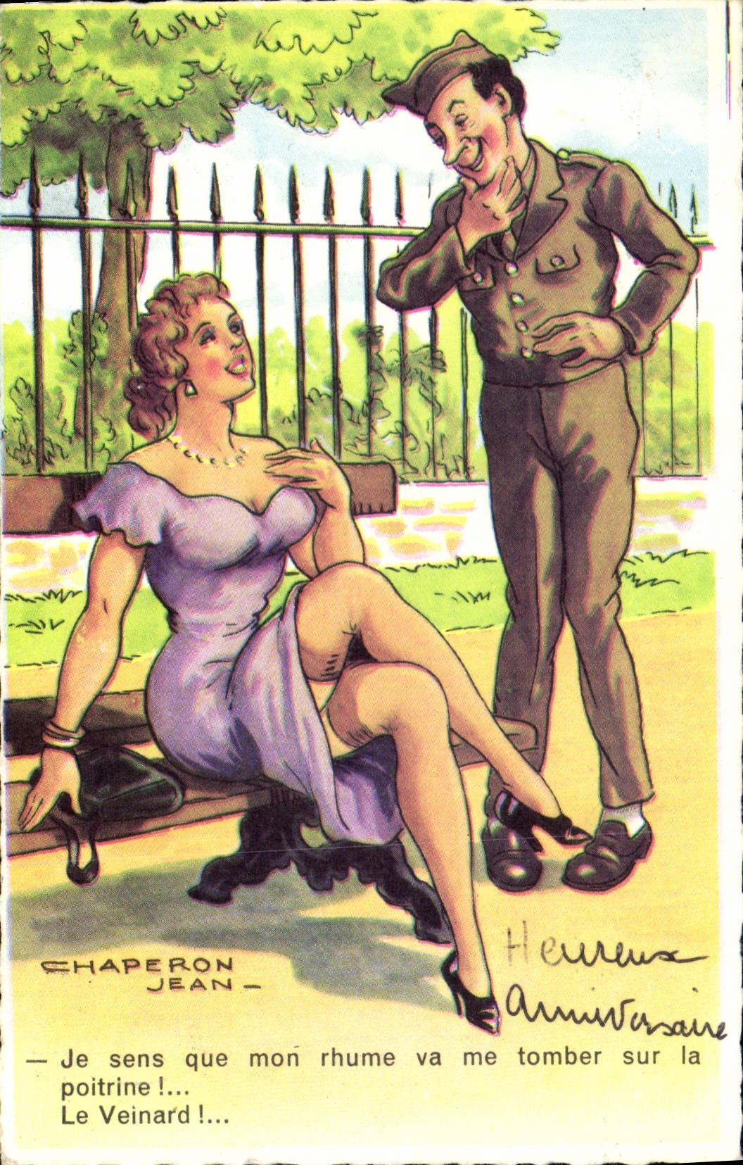 CPA Fantaisie Humour Jean Chaperon Soldat Militaria