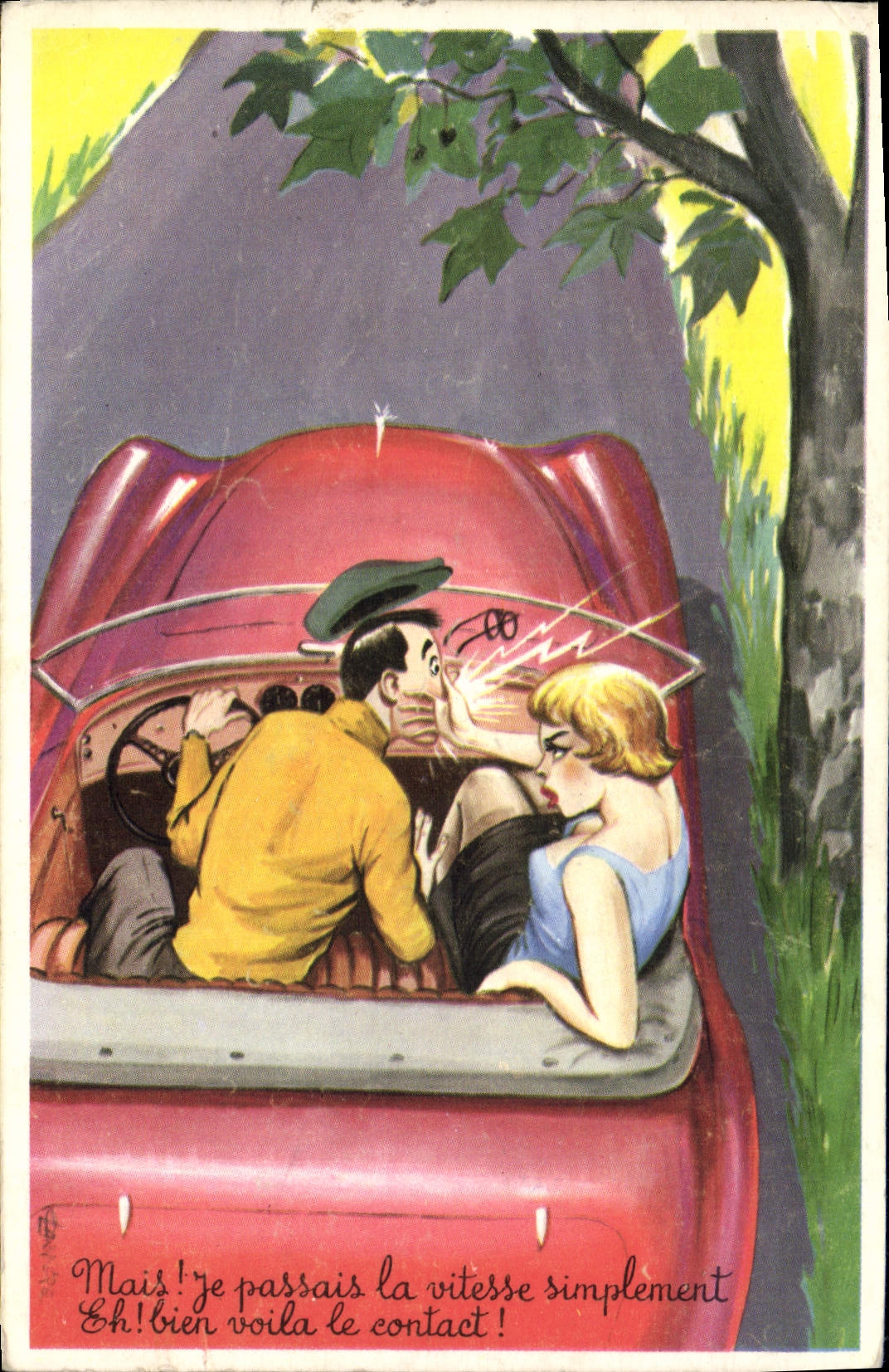 CPA Fantaisie Humour Automobile 