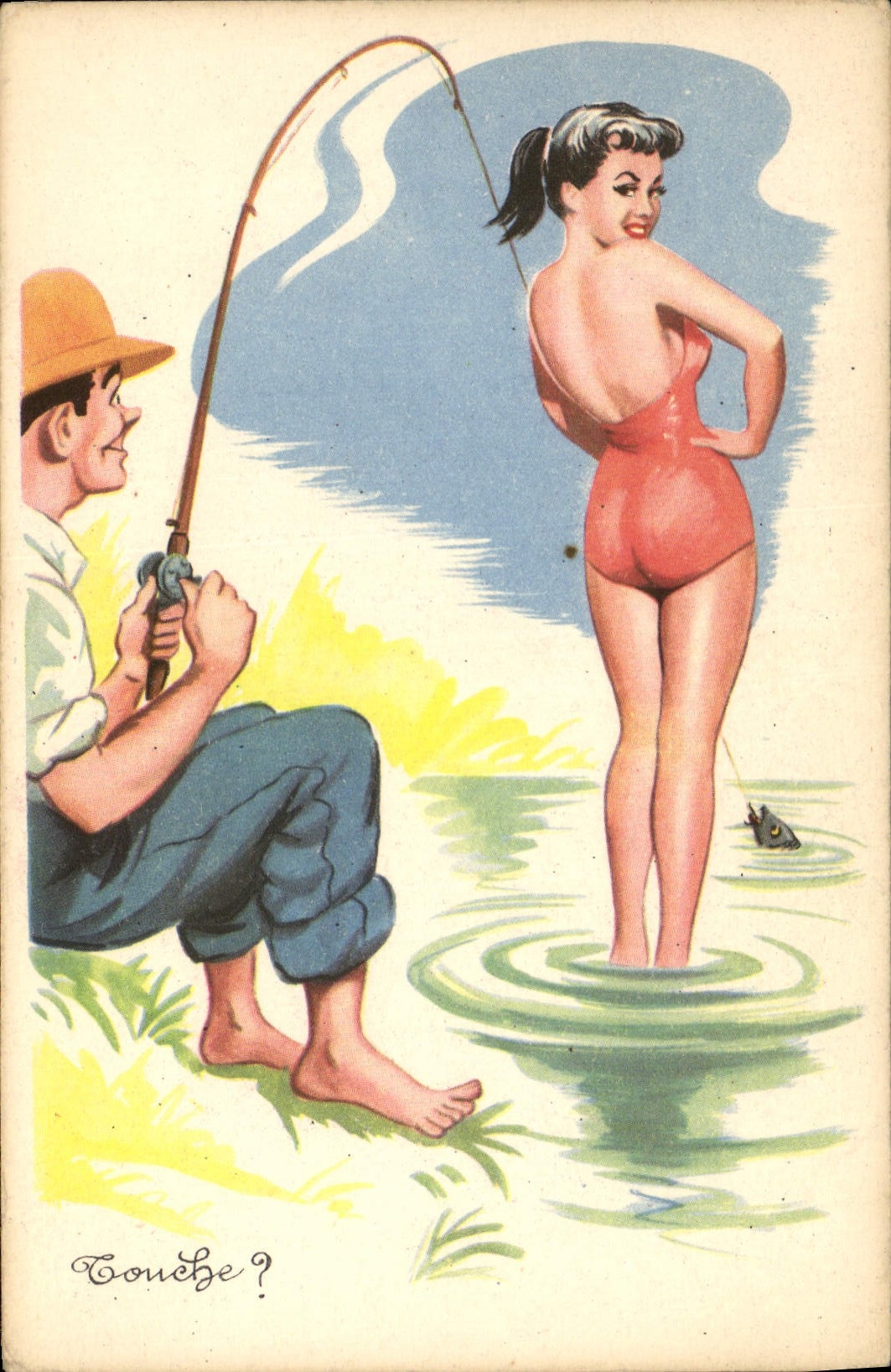 CPA Fantaisie Humour Peche Pecheur