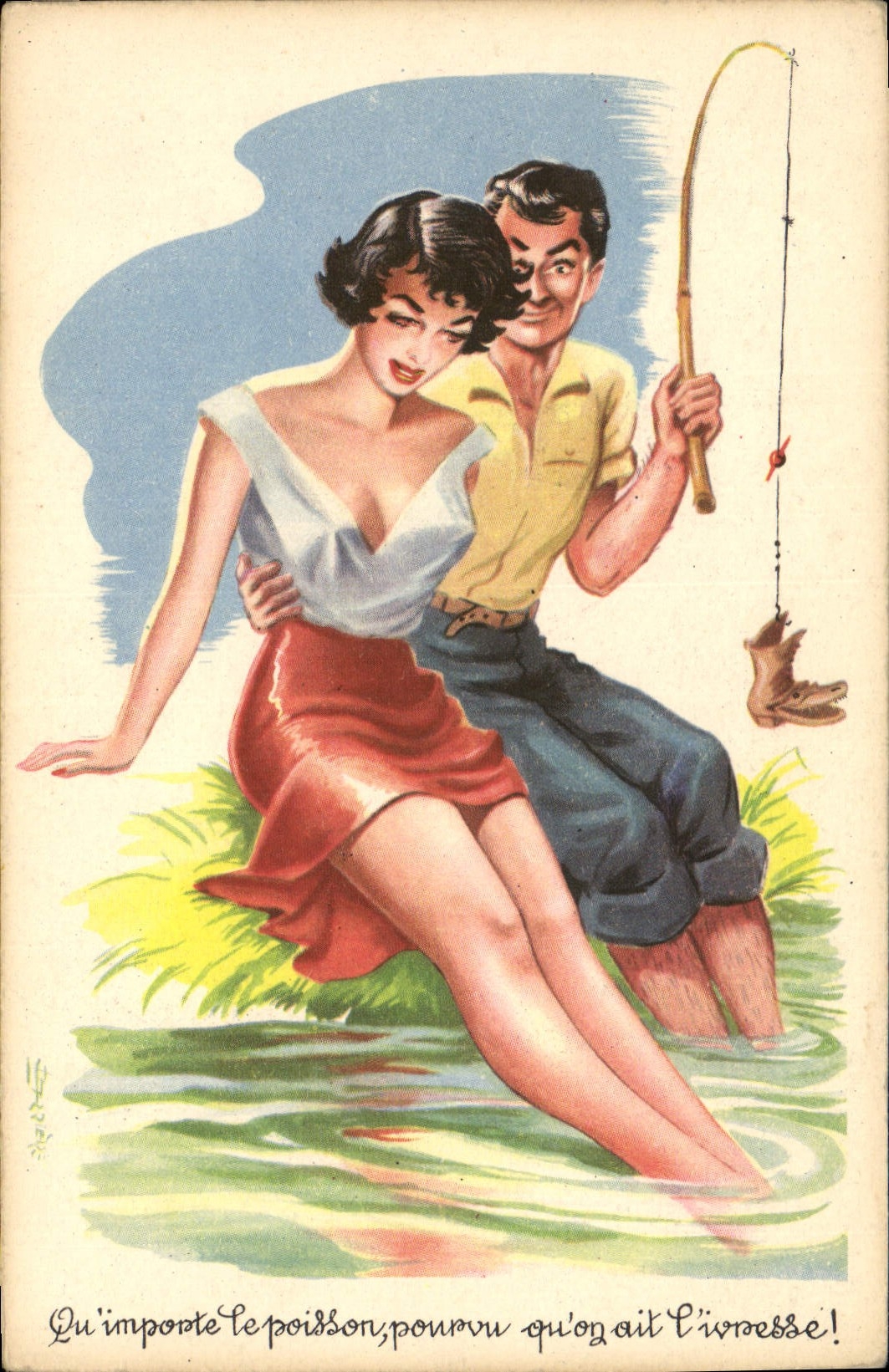 CPA Fantaisie Humour Peche Pecheur
