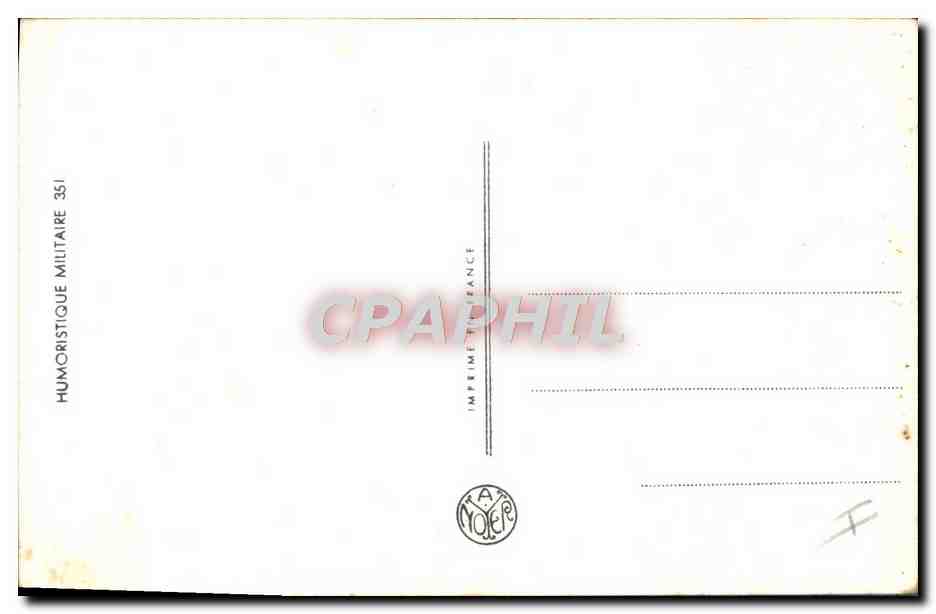 CPA Fantaisie Humour Soldat Militaria — Rückseite