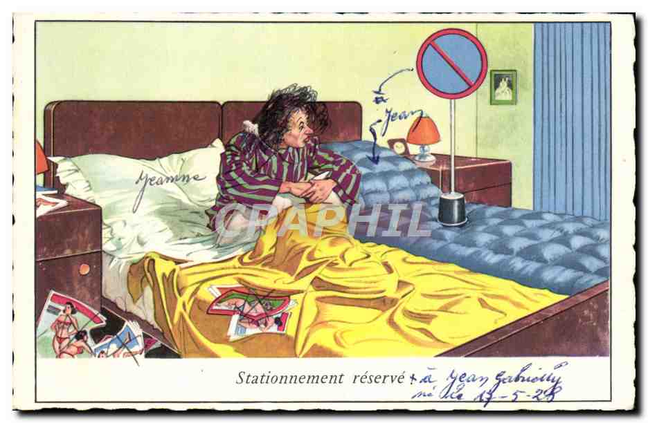 CPA Fantaisie Humour Stationnement reserve 