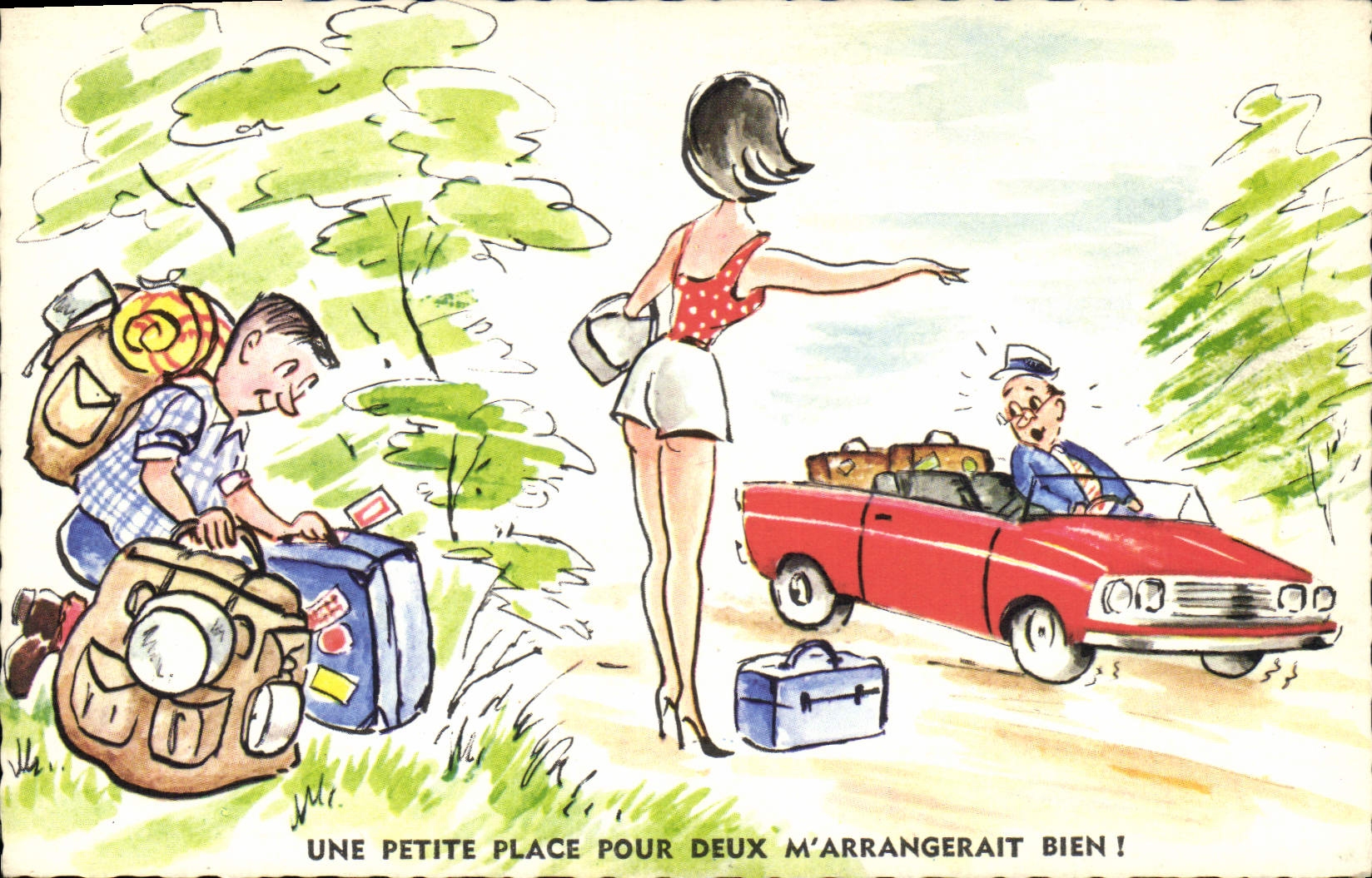 CPA Fantaisie Humour Automobile 