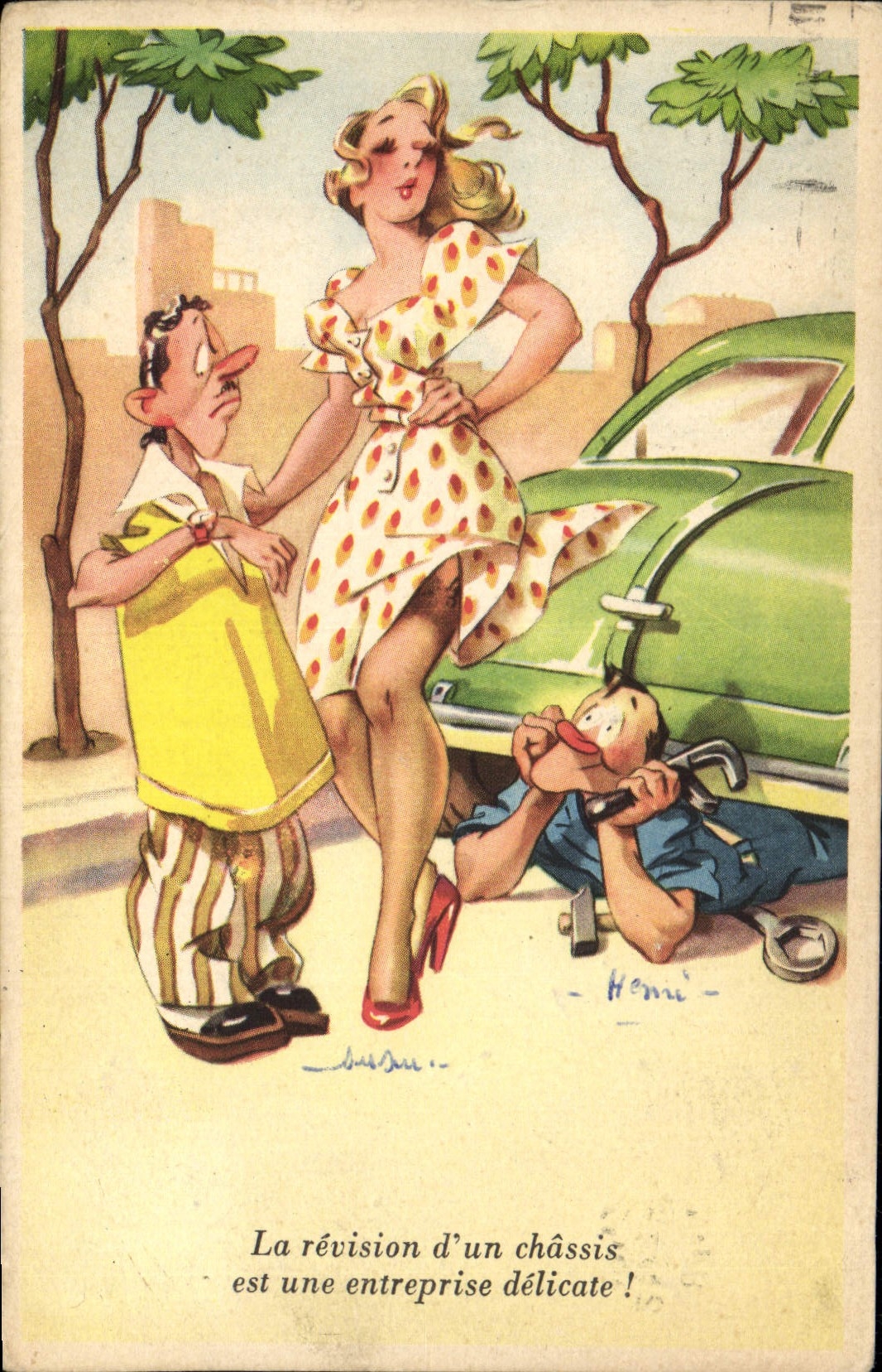 CPA Fantaisie Humour Automobile