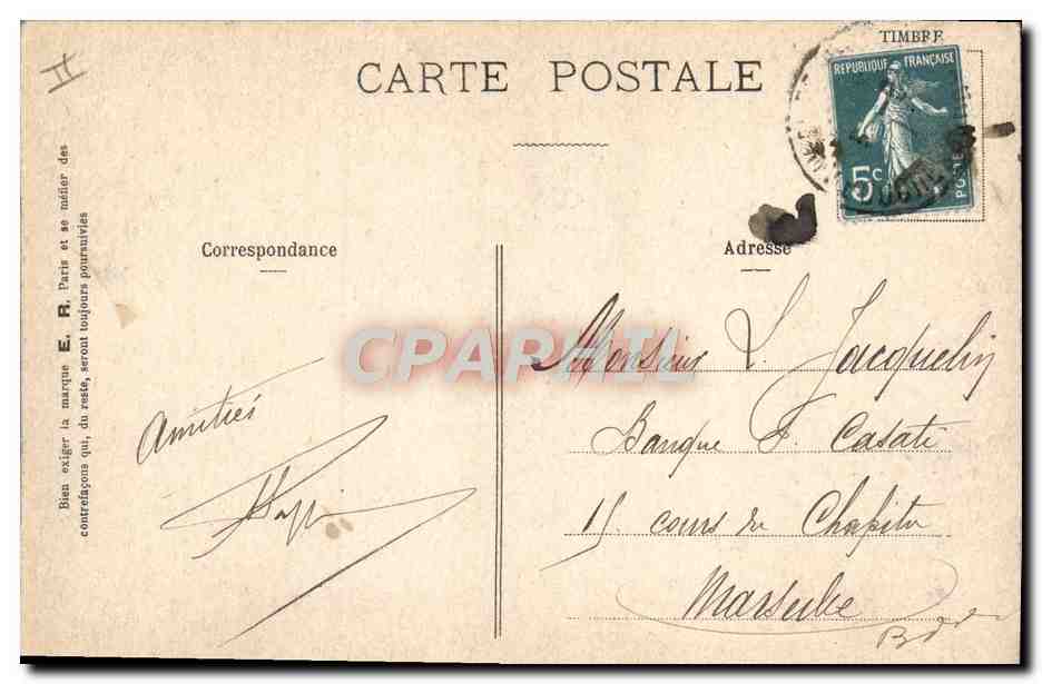 Auf einer Wanderung — Der Glanz des Uniforms — E. R., Paris, Modell-Nummer 14060 — Rückseite