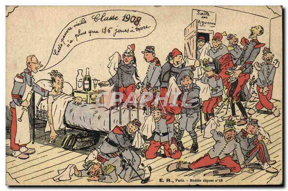 Salle des Agonies — Classe 1908 — E. R., Paris, Modèle déposé n°18