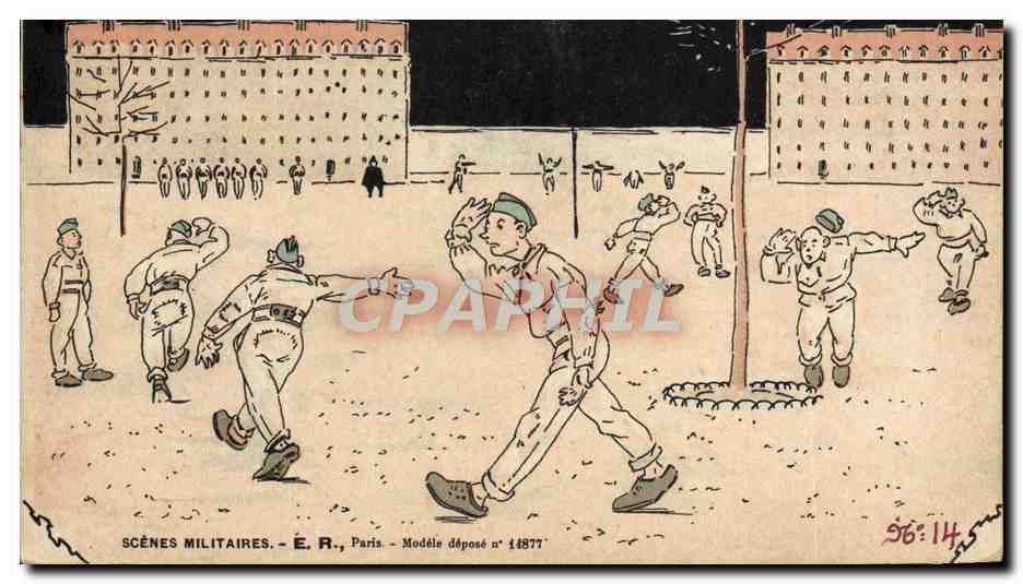 Scènes militaires — É. R., Paris — Modèle déposé n° 14877
