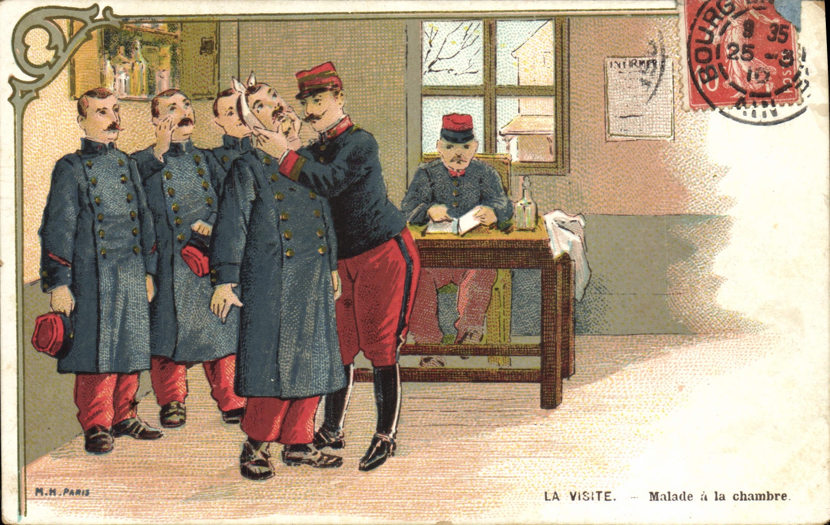 La visite — Malade à la chambre — M.H. Paris