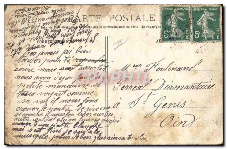 CPA Fantaisie Militaria A la douche — Achterkant