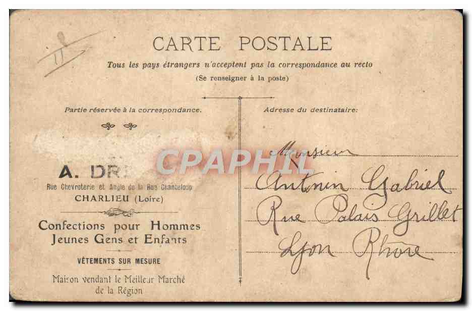 CPA Fantaisie Militaria Corps de classe  — Back