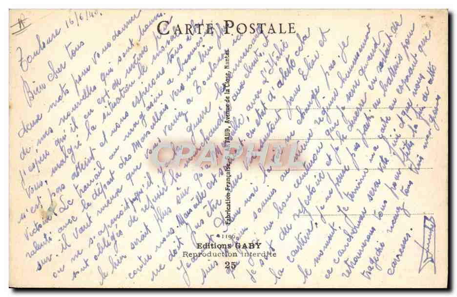 Aux Pluches — caricature de soldats en uniforme jaune — G. Fétret, n°25 — Verso