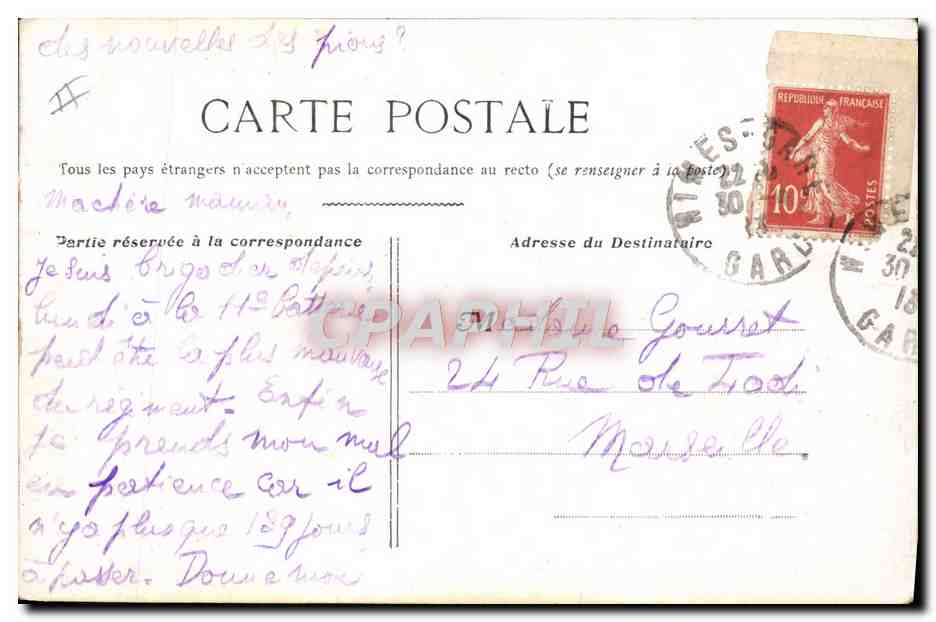 Nos Artilleurs — caricature militaire — E.A. PARIS DEPOSE n°261 — Reverso
