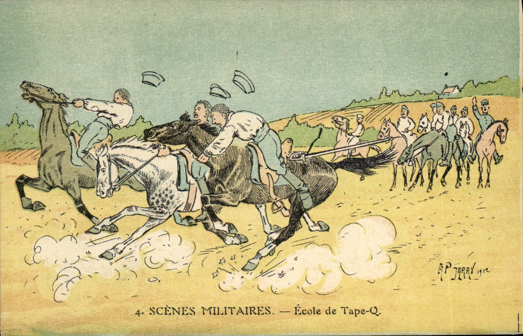Scènes militaires — École de Tape-Q — A.P. JERRY 1912