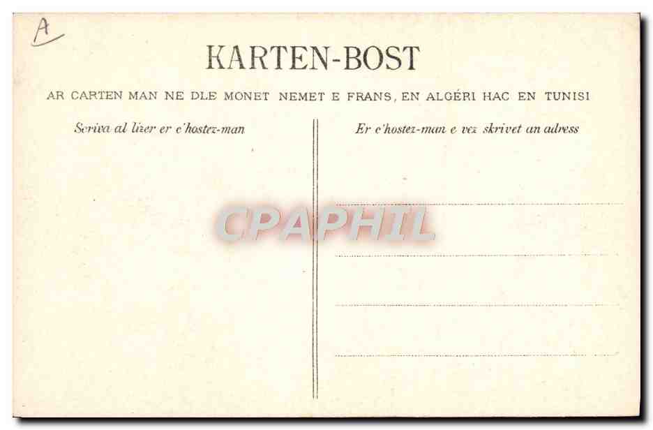CPA Folklore Mazoic Fri Kouen Le diseur de Bonne aventure cherchant le sort dans le fond de la bollee — Verso