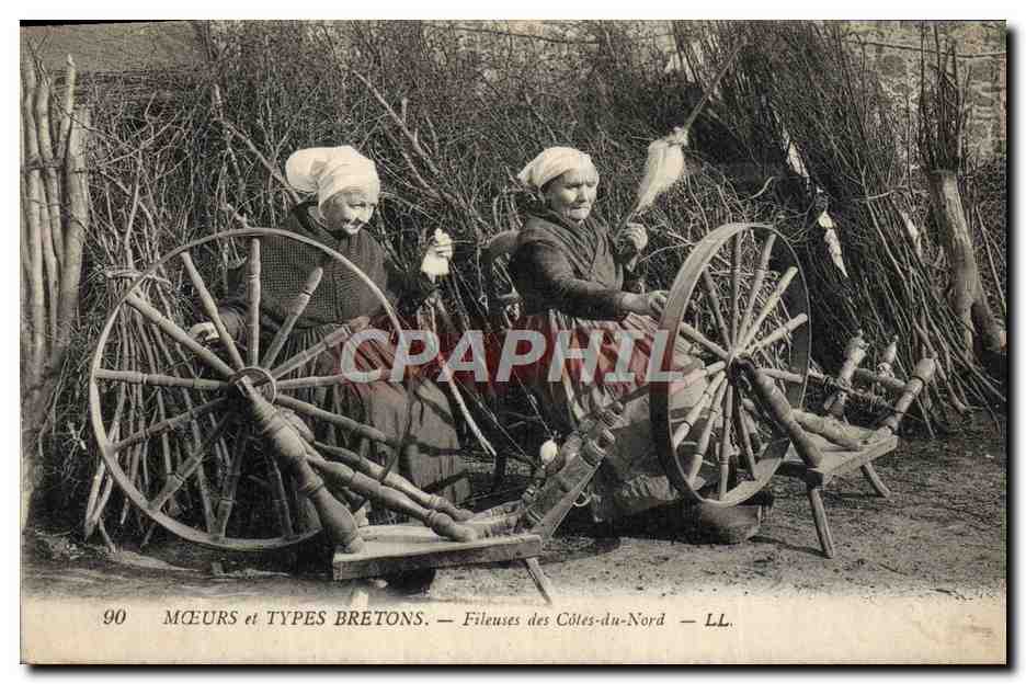 CPA Folklore Bretagne Fileuses des Cotes du Nord 
