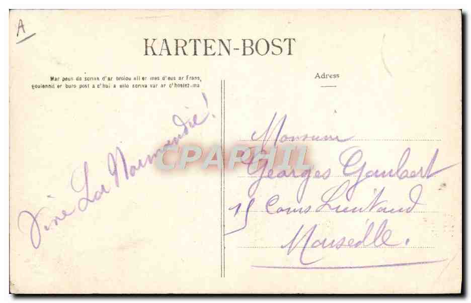 CPA Folklore Grand pere Vieillard de Gouezec — Verso