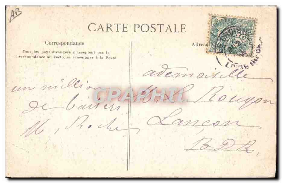 CPA Folklore Tabac Fumeur de Plomodiern — Verso