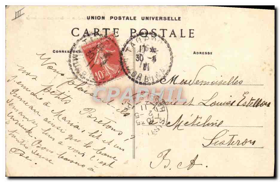 CPA Folklore Rosporden Interieur d'auberge  — Verso