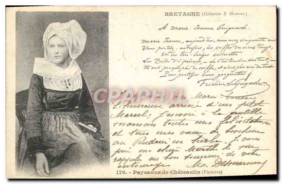 CPA Folklore Bretagne paysanne de Chateaulin 