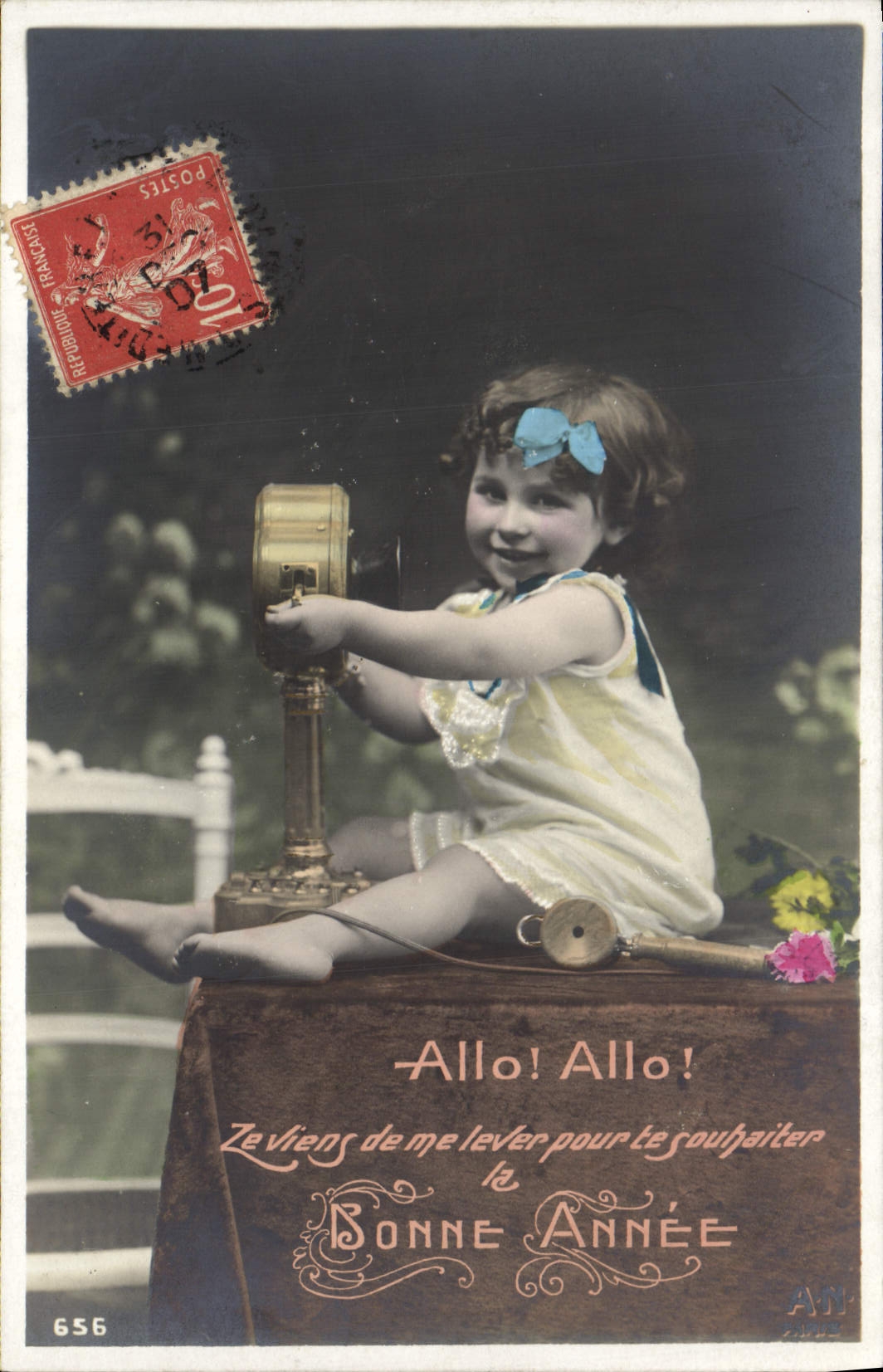 CPA Fantaisie Telephone Enfant Bebe