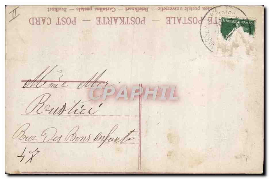 CPA Fantaisie Telephone Enfant — Rückseite