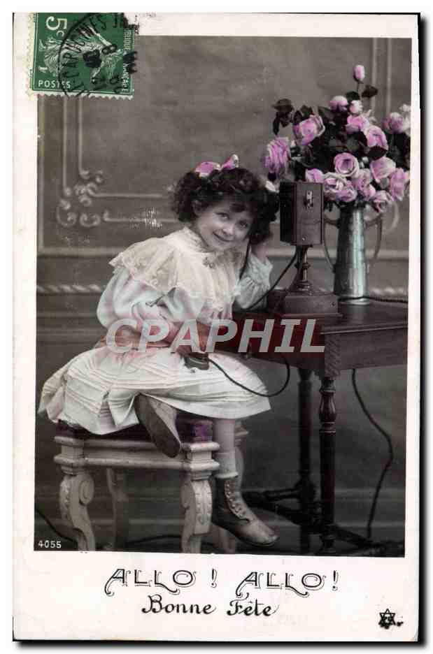 CPA Fantaisie Telephone Enfant