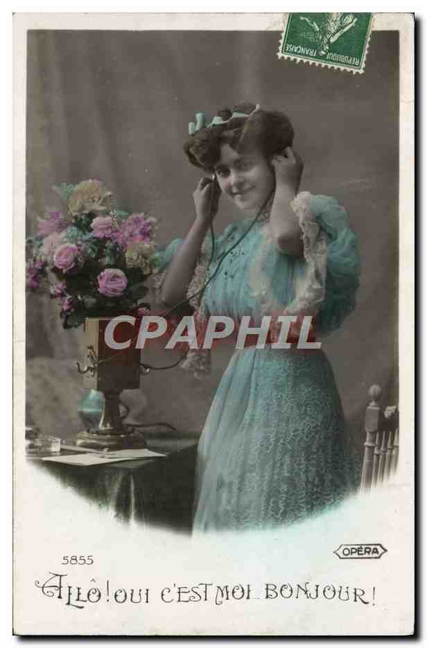 CPA Fantaisie Telephone Femme 