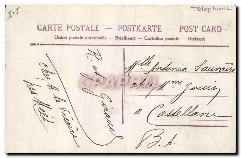CPA Fantaisie Telephone Enfant  — Rückseite